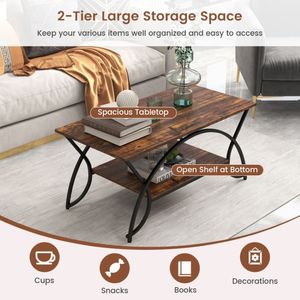 Tavolino da salotto rettangolare con elegante struttura in metallo - Product Image 3
