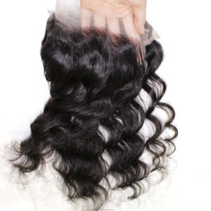 Encaje frontal transparente de alta calidad 13x4 de 12 a 20 pulgadas, cabello humano de Vietnam con ondas profundas y naturales, atado a mano. - Product Image 2