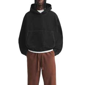 Fabricante en blanco 100% algodón sudaderas con capucha para hombre Y2k ropa Vintage ácido lavado 500gsm peso pesado de gran tamaño sudaderas con capucha para hombre - Product Image 1