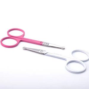 Ciseaux de beauté en acier inoxydable, lame tranchante, manche en plastique, trou carré, outils de maquillage pour la coupe des poils des sourcils et du nez, ANAAIF - Product Image 3