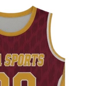 Maillot de lacrosse unisexe bordeaux et or en polyester léger – Tenue de sport pour entraînement et matchs d'équipe - Product Image 5