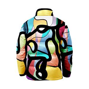 Chaqueta acolchada de moda de invierno de diseño personalizado unisex chaqueta de burbuja de talla grande material de relleno sublimación logotipo impreso con capucha - Product Image 4