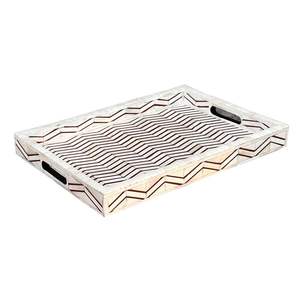 Hot Selling Luxury Handcrafted Bone Inlay Serving Tray Unique Bone <b>Mosaic</b> Pattern Single <b>Piece</b> Bone Work Decorative Tray - Product Image 2
