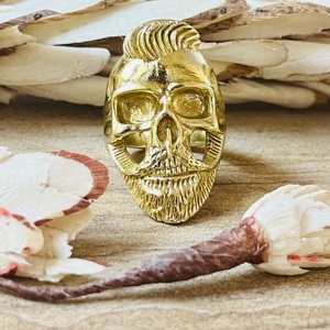 Modern Style Skull <b>Rings</b> Gothic Brass Jewelry Men 18k Gold Plated <b>Chunky</b> Biker Band Statement Hip Hop Punk <b>Ring</b> Wholesale/OEM - Product Image 1