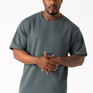 Custom Logo High Quality 260 GSM Heavy Weight <b>Box</b> Fit 100% Cotton <b>Drop</b> Shoulder Oversized Cropped Boxy T Shirts for Men - Product Image 4