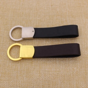 Vente en gros de porte-clés en cuir PU noir classique, porte-clés en cuir rétro, porte-clés en cuir avec logo de marque personnalisé - Product Image 4