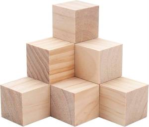 Bloques de Madera de Pino Cuadrados, Hechos a Mano, Ecológicos, Color Madera Natural, Pulidos, para Manualidades y Juguetes Infantiles por FAIZA CRAFT - Product Image 1