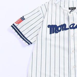 <b>Men</b>’s Vintage Pinstripe Baseball Jersey Custom Embroidery logo Breathable Sports Team T <b>shirt</b> for <b>men</b> 100% polyester - Product Image 3
