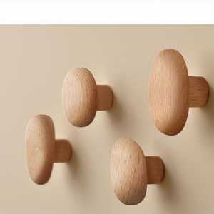Perchero de Pared Redondo de Madera Ecológico Moderno, Organizador de Abrigos y Sombreros sin Perforaciones para la Entrada del Hogar y el Dormitorio - Product Image 1