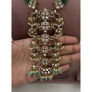 <b>Indian</b> Ethnic Nitya Premium Victorian Gold Plated Wedding Bridal Regular <b>Necklace</b> & Earring <b>Set</b> - Product Image 2