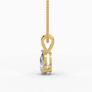 Collier pendentif solitaire en diamant de laboratoire taille poire en or jaune 14 carats, pendentif diamant goutte d'eau, bijou élégant, cadeau - Product Image 3