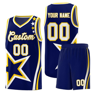 Ensemble d'uniformes de basketball à manches courtes en polyester imprimé, séchage rapide, haute qualité, avec logos personnalisés et fonction antibactérienne - Product Image 1