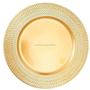 Décor à la maison Rose Gold Charger Plate Fiançailles Anniversaire Dîner Thème Rond Chargeur Plat Plaque Nouveaux Craft Designers - Product Image 5