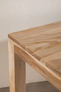 Minimalist Solid Mango Wood Dining Table - Natural <b>Light</b> Finish Rectangular Wooden Table for Home & Restaurant Pindel Handicraft - Product Image 2