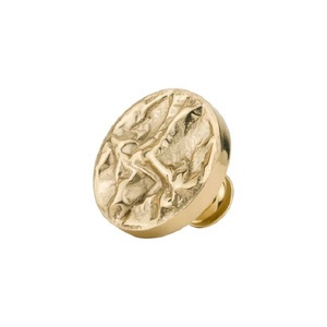 Luxury Round Brass <b>Cabinet</b> <b>Knobs</b> With Hammered Texture <b>gold</b> Finished Contemporary Design Durable Furniture Hardware - Product Image 2