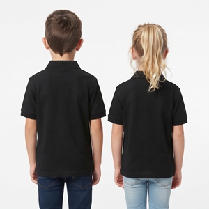 Polo unisexe pour enfants de haute qualité, manches courtes, col rabattu, haut décontracté, coton respirant, logo sur le devant, couleur et taille personnalisables - Product Image 3