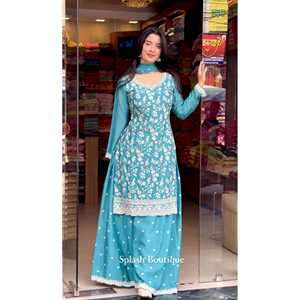 Top de fiesta hermoso para mujer-Conjunto Palazzo y Fancy Dupatta - Product Image 4