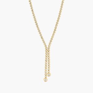 Diamond Lariat <b>Necklace</b> with 1.5 CTW Round Cut Diamonds in White Gold - Product Image 1