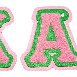 Patch en chenille Alpha <span class=keywords><strong>Kappa</strong></span> Alpha rose, vert et blanc, brodé, avec lettres appliquées, pour veste, <span class=keywords><strong>sweat</strong></span>-shirt, chapeau, vêtements - Product Image 2