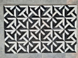 Mosaïque de marbre moderne en forme d'éventail, coquille argentée nacrée, pour mur intérieur, crédence, chambre, escalier, finition brillante - Product Image 2