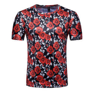 Camiseta de Manga Corta para Hombre, Cuello Redondo, Estampado por Sublimación, Secado Rápido, con Diseño de Salpicaduras de Pintura Coloridas, Corte Ajustado, Estilo Casual - Product Image 5