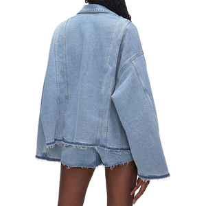 Trending Design <b>Women</b> <b>Shorts</b> Set Denim Solid Casual Winter Wear 100% Cotton Breathable Quick Dry Eco-Friendly 2-Piece Wholesale - Product Image 2