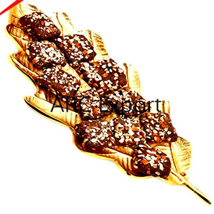 Unique Leaf Shape Hammered Decorative Gold <b>Chocolate</b> Trays Handmade Decorative <b>Chocolate</b> Serving Platters for Home <b>Wedding</b> Party - Product Image 1