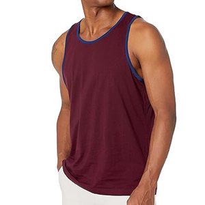 Camisetas sin mangas de entrenamiento de gimnasio para hombre, diseño acanalado ajustado, ropa de Fitness de material de algodón y LICRA 5% - Product Image 4