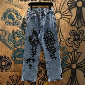 Mejores Jeans de Mezclilla Rectos de Corte Medio BEST ROCK Chrome American CH Remake Sanskrit para Verano, 100% Algodón, Marca de Moda para Hombre y Mujer - Product Image 5