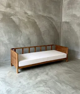 Conjunto de Sofás de Jardín de Madera, Estructura de Madera Sólida para Patio Exterior, Diseño Tradicional, Cojines No Impermeables - Product Image 3