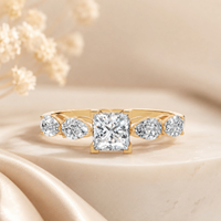 Bague pour femme en or 10K avec diamant de laboratoire taille poire princesse solitaire, certifié IGI, couleur D, vente en gros, bijoux fins OEM de luxe