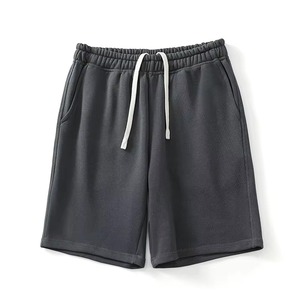 <b>Men</b> Navy Blue Cotton Drawstring Shorts Regular Fit Solid Color Knitted Stretch Swim <b>Trunk</b> - Product Image 4