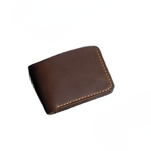 Premium Handcrafted Walnut <b>Brown</b> Genuine Leather Bi Fold <b>Wallet</b> Horizontal Wave Multi Pocket Design Compact Cash Storage Case - Product Image 1