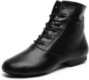Chaussures de jazz noires à lacets Baifa Danzo pour femmes et filles adultes, semelle fendue, tige synthétique, semelle extérieure en caoutchouc, confortables, haute qualité - Product Image 1