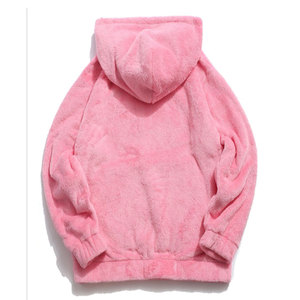 Sudadera con capucha de lana para hombre, estilo casual, con cuello alto y cremallera, forro polar Sherpa, color liso, para otoño - Product Image 4