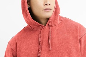 Premium Quality Acid Wash Hoodie Custom Logo Oversized Hoodie Cotton Fleece Sweatshirt Wholesale Clothing - Product Image 2