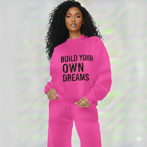 Conjunto de Sudadera Oversize Naranja con Cuello Alto y Pantalones Anchos a Juego para Mujer, con Estampado Gráfico Motivacional, Ropa de Estar por Casa - Product Image 3
