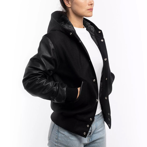 Veste universitaire longue à capuche pour femme, style décontracté, sport, baseball, avec capuche, collection hiver, très populaire - Product Image 5