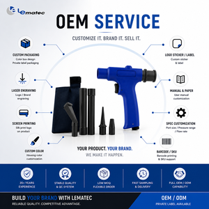 Professional <b>Pneumatic</b> Kit <b>Tools</b> Hand Held Air Vacuum Cleaner Gun Blower Compressed Air Wonder Gun LEMATEC Taiwan Made - Product Image 4
