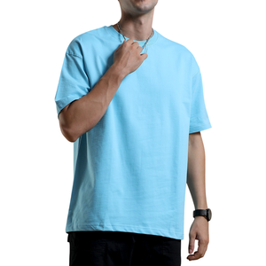 T-shirt pour homme de qualité supérieure, tissu en coton durable, coupe ample, épaules tombantes, manches courtes, t-shirt uni, décontracté, pour un confort optimal - Product Image 5