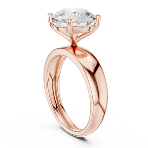 Bague de fiançailles classique en or rose avec diamant de laboratoire – Bague de promesse intemporelle à taille ronde et minimaliste - Product Image 3