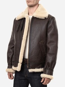 <b>Mens</b> Sheepskin B3 Bomber Aviator <b>Jacket</b> - Product Image 3