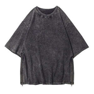 T-shirt décontracté pour femme effet délavé, coutures de qualité supérieure, coupe confortable pour les activités de plein air et le quotidien - Product Image 1