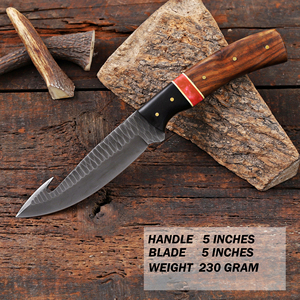 Cuchillo Nórdico Forjado de Hoja Fija para Caza, Desollado y Camping con Mango de Palisandro, Espiga Completa, Personalizado OEM/ODM, Funda de Cuero - Product Image 2