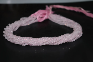 Cuentas Rondelle facetadas elegantes, piedras preciosas sueltas de cuarzo rosa Natural, hilo cortado a máquina, bellamente diseñado para la fabricación de joyas - Product Image 2