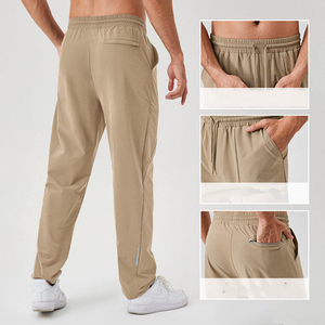 <b>Men's</b> Elastic Waist Drawstring Sweatpants With Reflective Logo Pockets Casual <b>Jogger</b> Pants Autumn Wear - Product Image 4