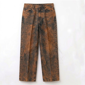 Mens Baggy Acid Wash Jeans Denim Oversized Loose Fit Vintage Streetwear Casual Wear Trendy Fashion Apparel Style - Product Image 1