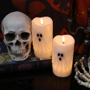 Candele a LED a Forma di Fantasma per Halloween, Senza Fiamma, a Batteria, con Telecomando e Timer, Decorazioni per Interni - Product Image 3