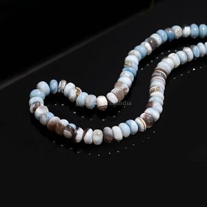 Natural Blue Boulder <b>Opal</b> Rondelle Beads 8mm 9mm Blue <b>Opal</b> Gemstone Beads Wholesale Bulk <b>Opal</b> Beads For Jewelry Making Strand - Product Image 5