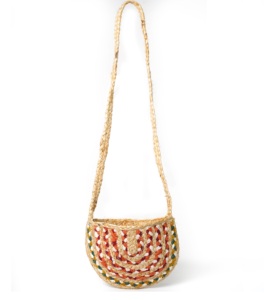 Sac à bandoulière mini en jute tressé style bohème, motif lettres, décoration croisée, ouverture supérieure, écologique, pour femme, usage quotidien estival, 1L - Product Image 1